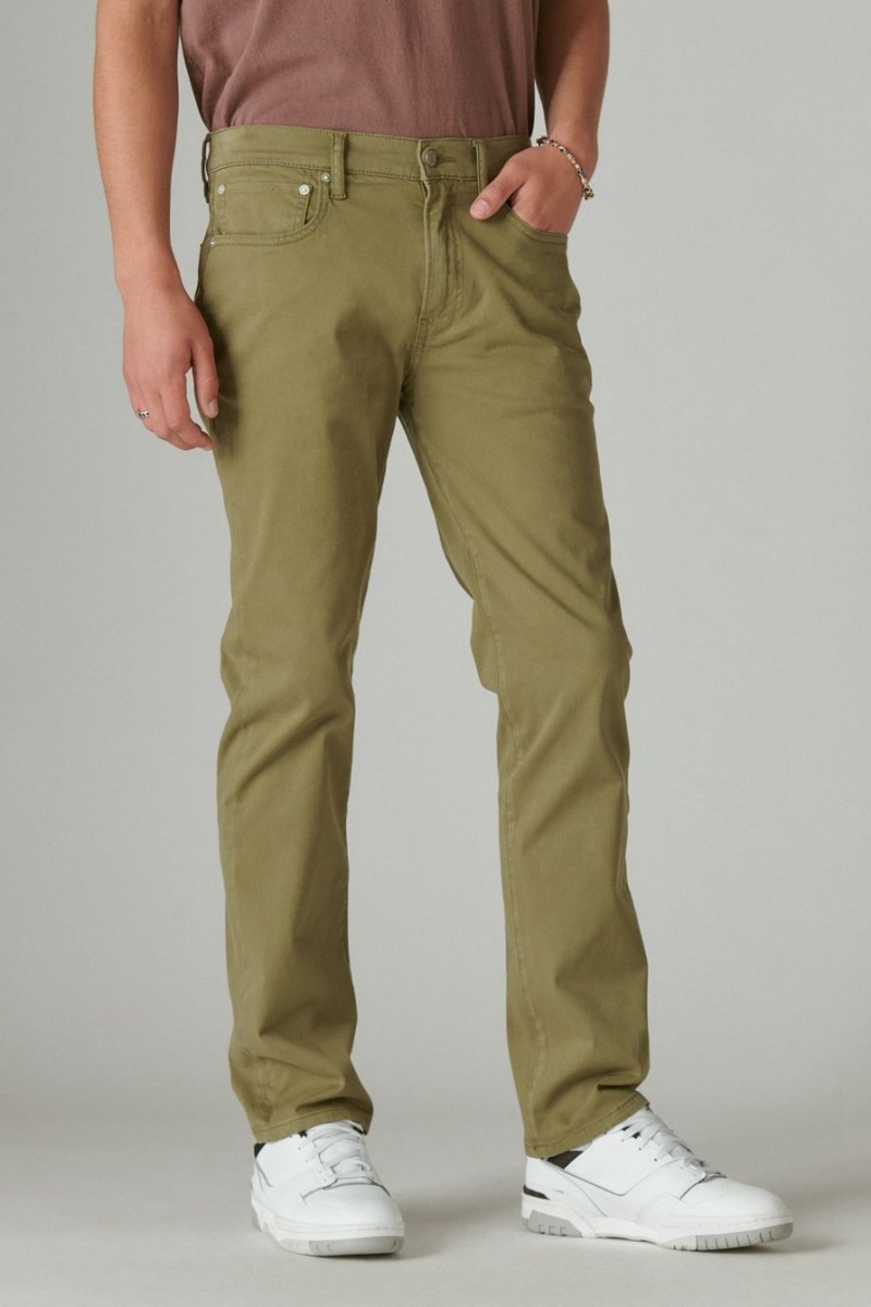 Lucky Brand 223 Straight Sateen Stretch Men's Jeans Olive | South Africa-ZOL839647