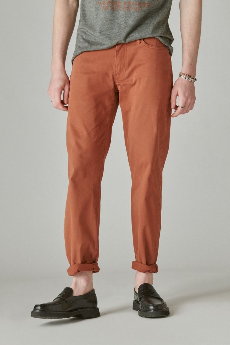 Lucky Brand 363 Straight Sateen Stretch Men's Jeans Orange | South Africa-FWH972358