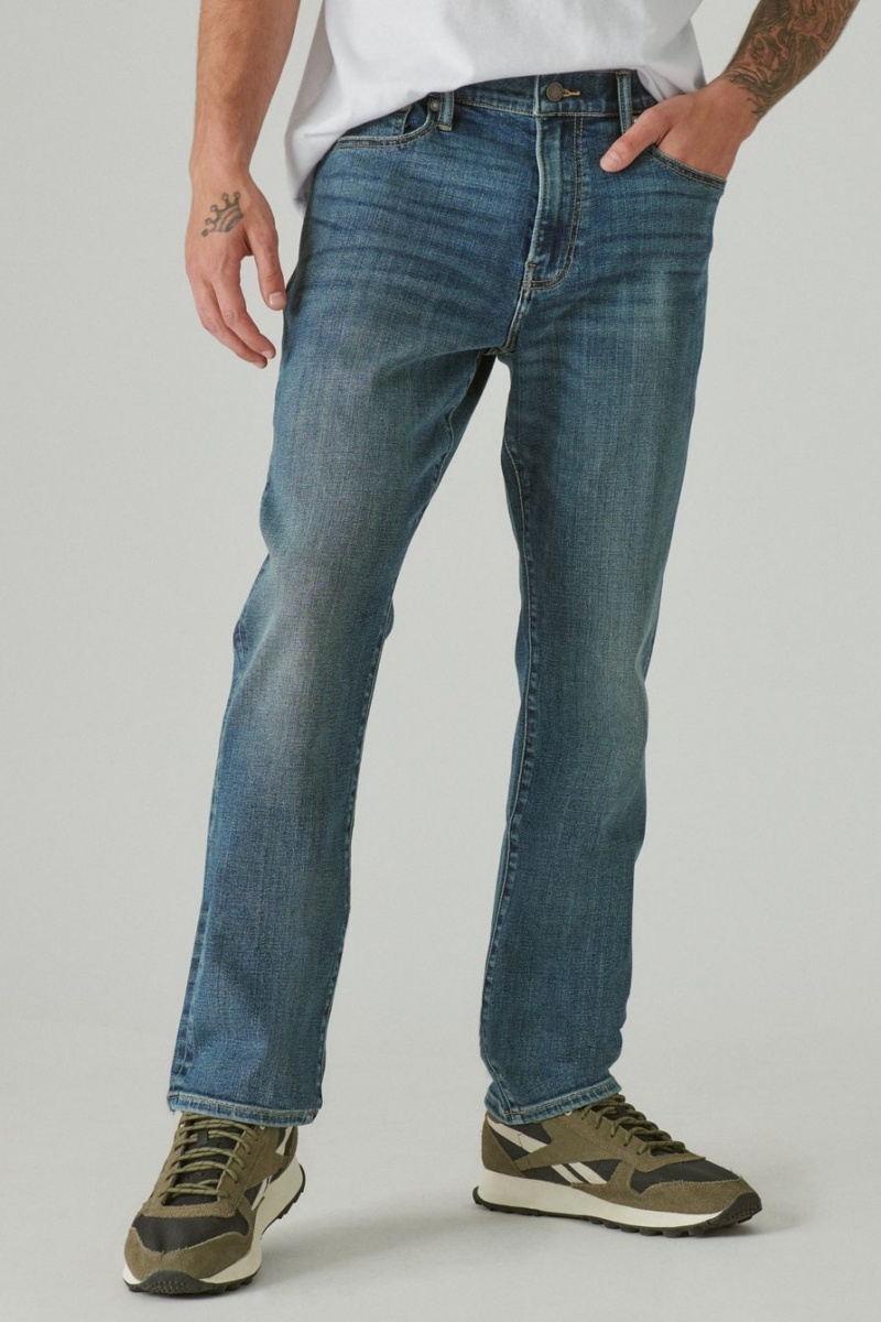 Lucky Brand 410 Athletic Straight Coolmax Stretch Men's Jeans Blue | South Africa-YPQ810953