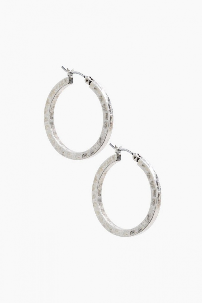 Lucky Brand 43small Round Hoop. Women\'s Earrings Silver | South Africa-CJS593021