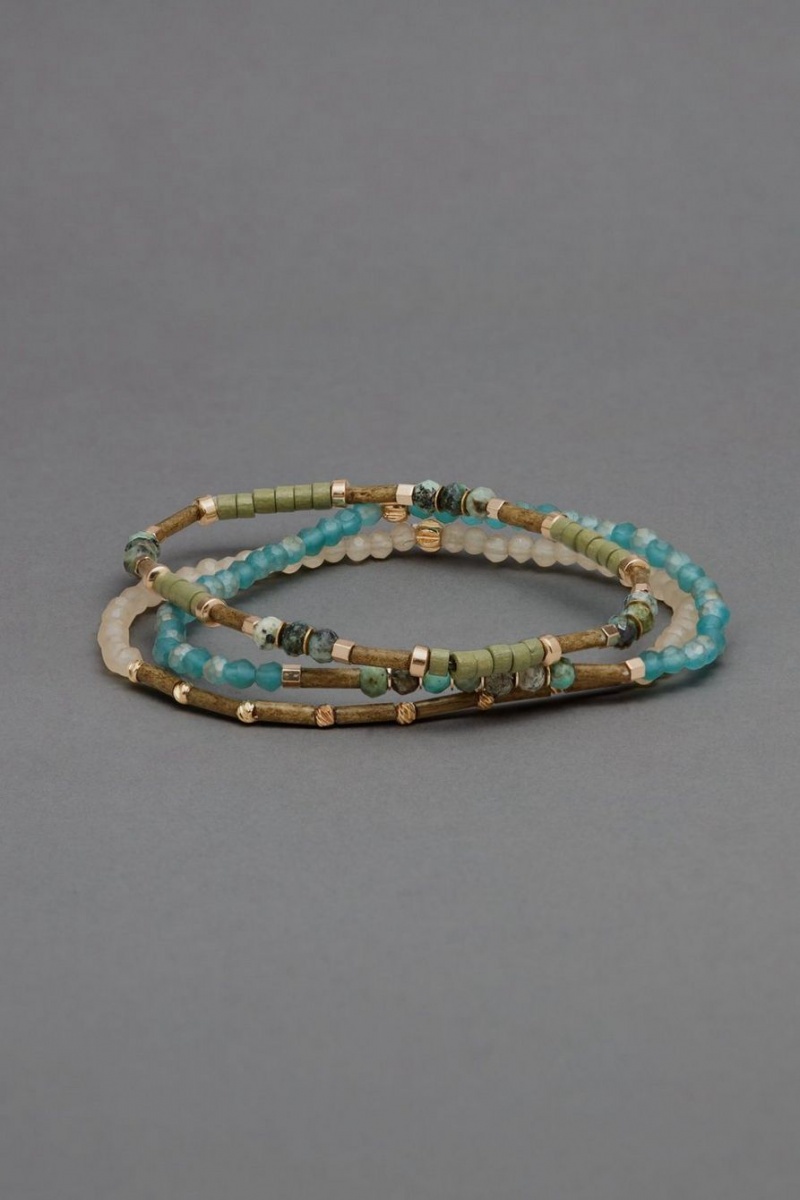 Lucky Brand Amazonite Beaded Set Women\'s Bracelet Multicolor | South Africa-JVK251649