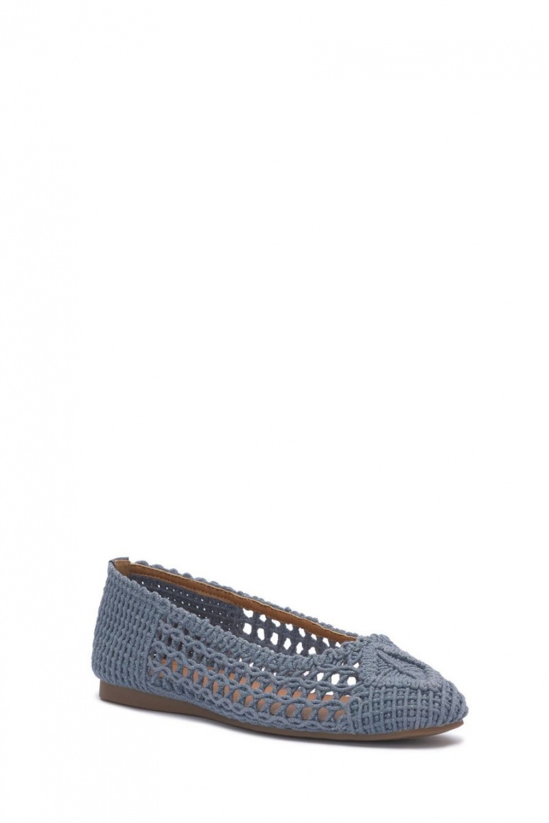 Lucky Brand Avelly Macrame Women\'s Flats Blue | South Africa-HQU091538