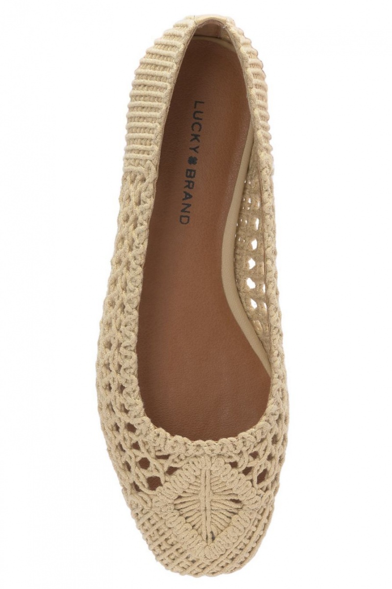 Lucky Brand Avelly Macrame Women's Flats Light Beige | South Africa-ISK789510