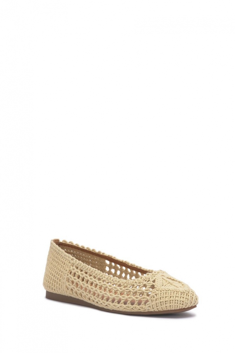 Lucky Brand Avelly Macrame Women\'s Flats Light Beige | South Africa-ISK789510