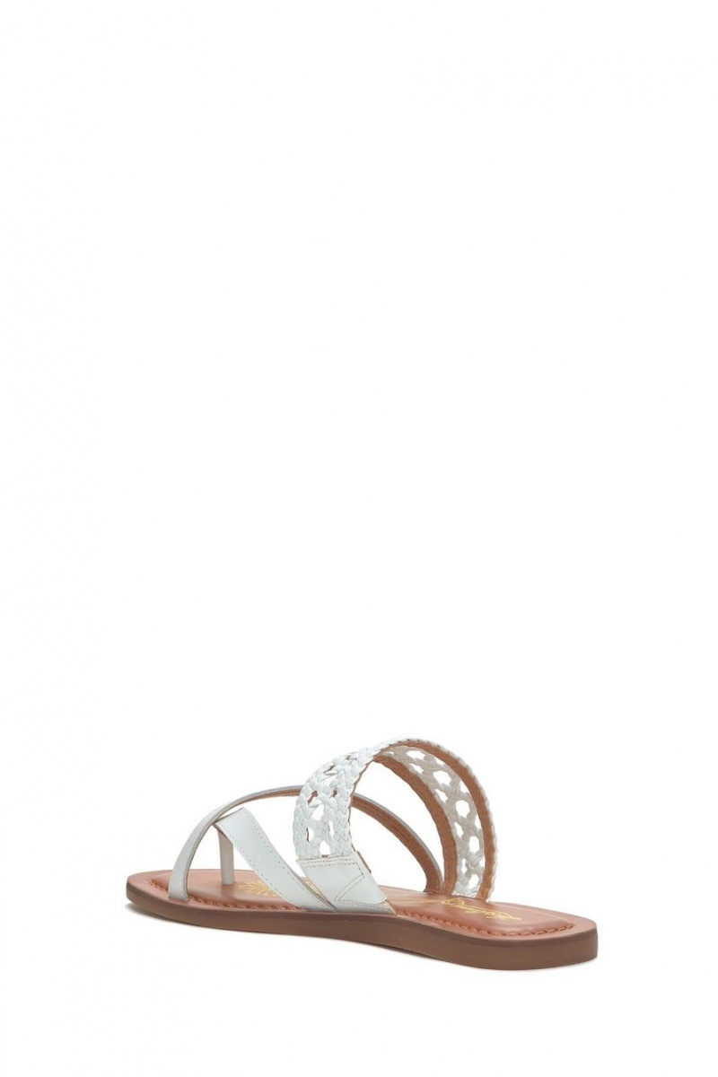 Lucky Brand Beckery Woven Women's Sandals White / Beige | South Africa-HAC235879