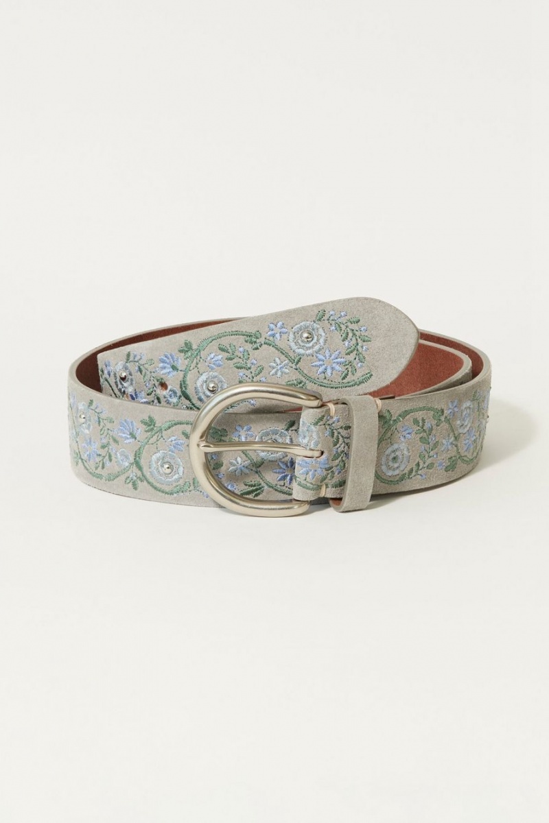 Lucky Brand Blue Floral Embroidered Women\'s Belts Green / Gold | South Africa-XYM234598