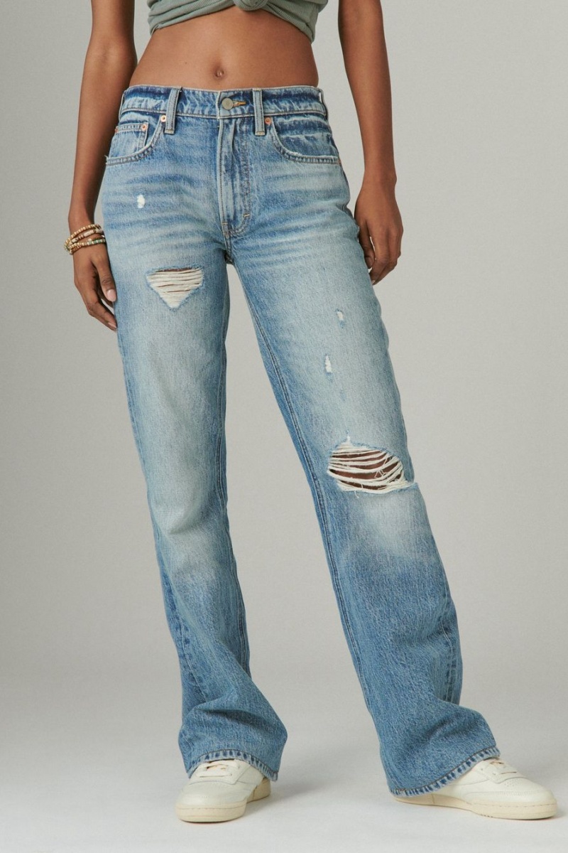 Lucky Brand Boyfriend Flare Women's Jeans Blue | South Africa-EQN218054