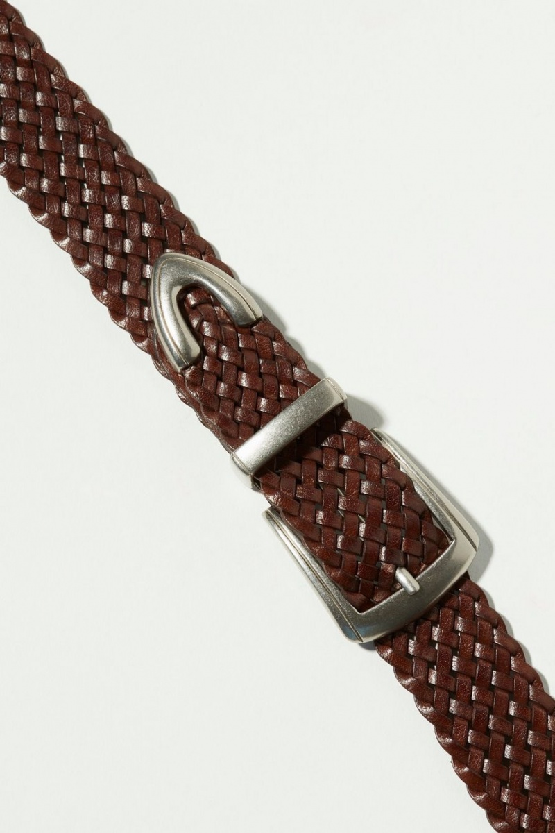 Lucky Brand Braided Western Women's Belts Dark Brown | South Africa-VFC635470