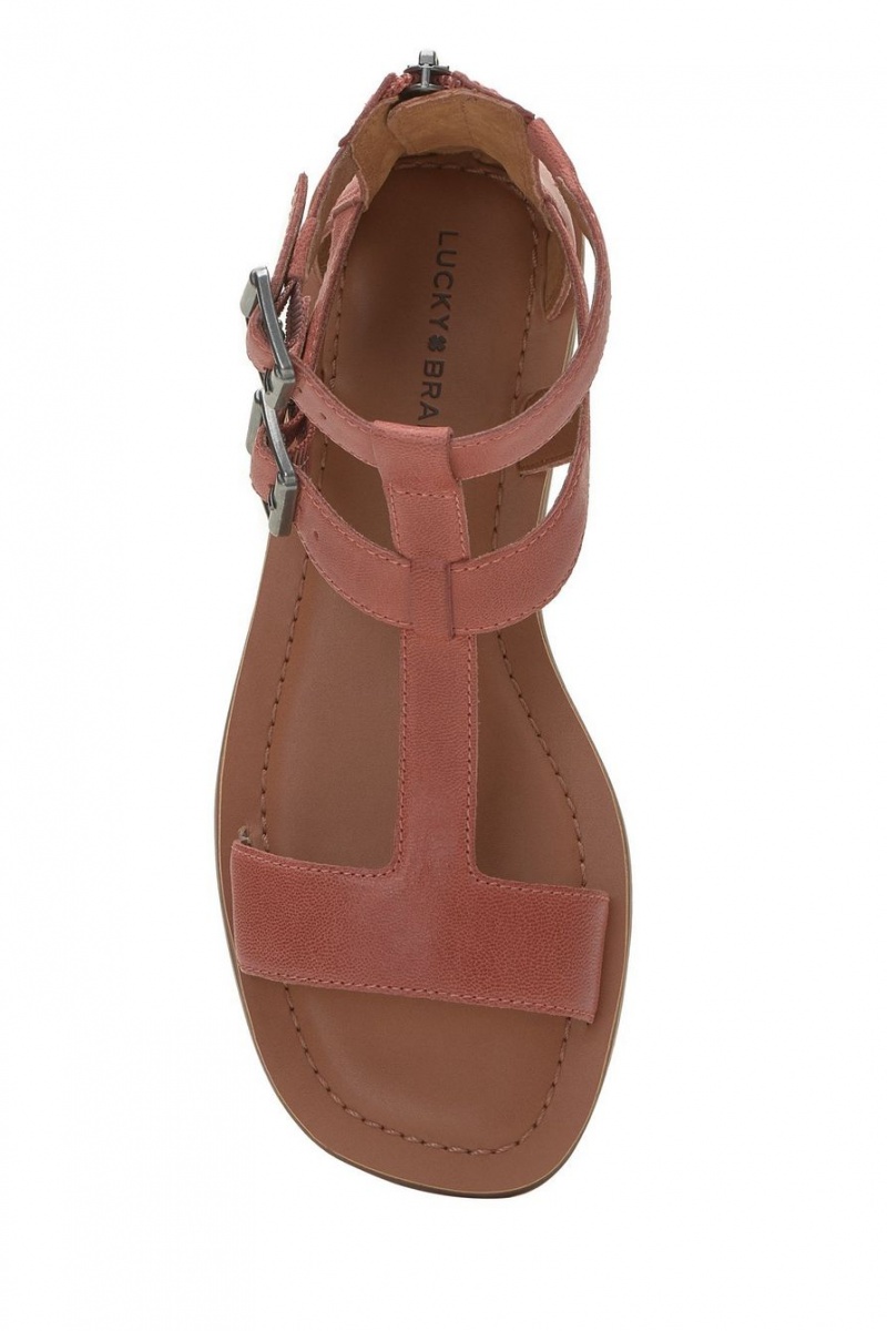 Lucky Brand Brelin Buckle Women's Sandals Light Red | South Africa-ROS509316