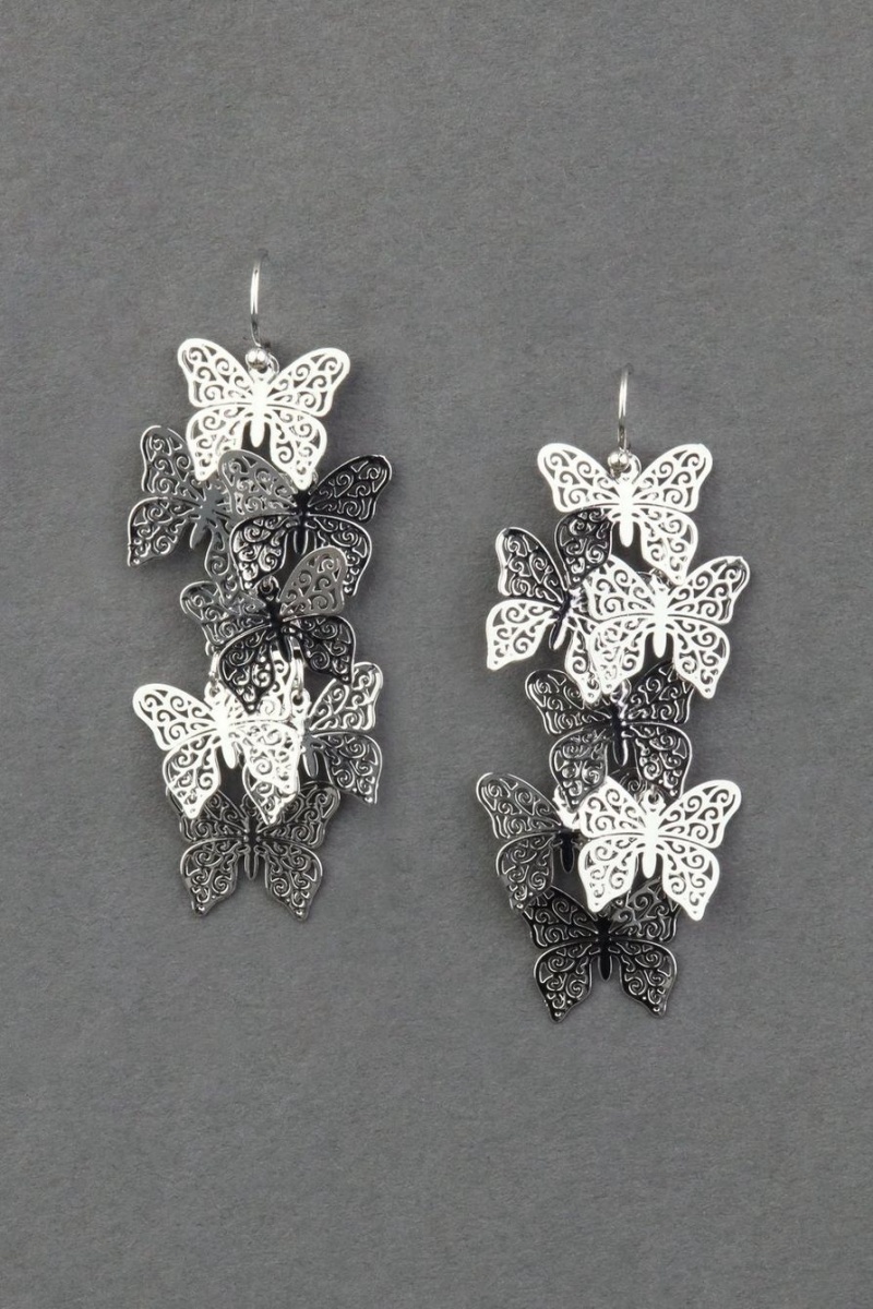 Lucky Brand Butterfly Statement Drop Women\'s Earrings Silver | South Africa-ENP062879