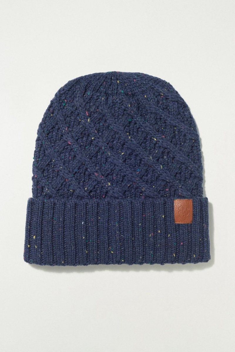 Lucky Brand Cable Knit Men\'s Beanie Navy | South Africa-MRP832579