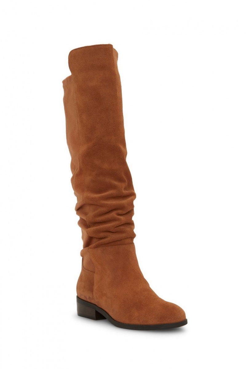 Lucky Brand Calypso Tall Women\'s Boots Red Brown | South Africa-EXQ824569