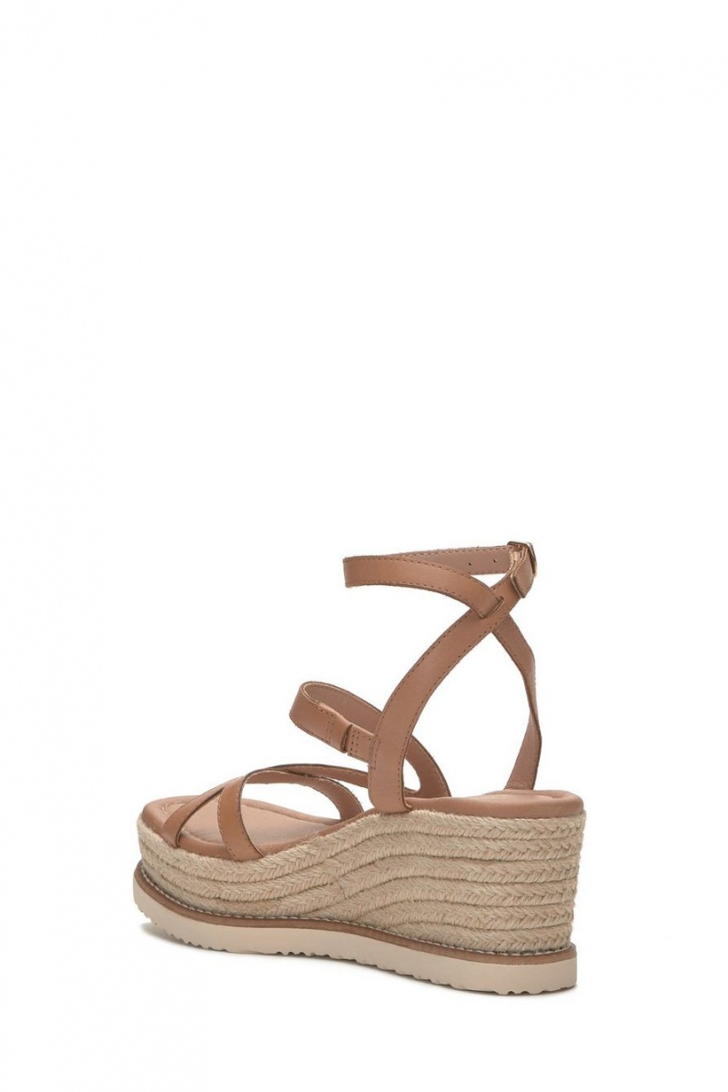 Lucky Brand Carolie Espadrille Women's Wedge Sandals Brown | South Africa-EOQ186437