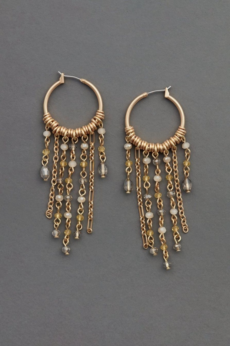 Lucky Brand Chandelier Fringe Women\'s Earrings Gold | South Africa-CPO275843