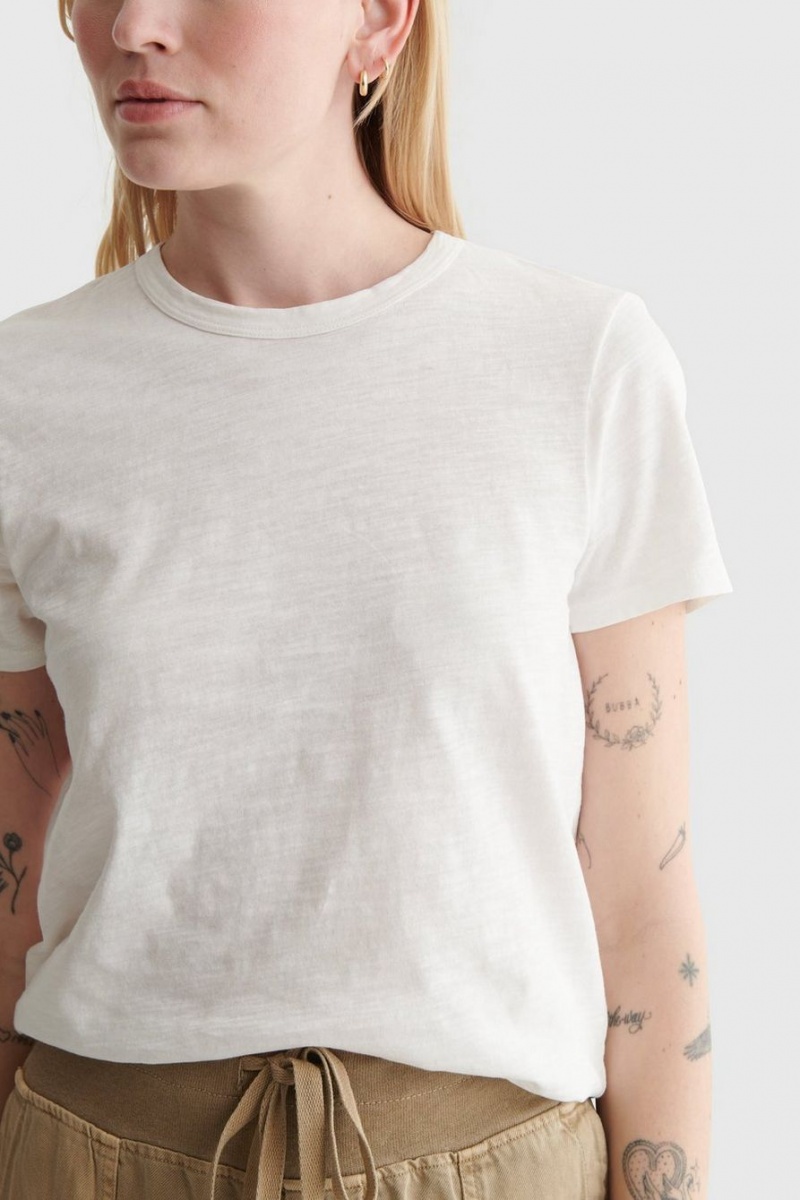 Lucky Brand Classic Crew Women's T-Shirts White | South Africa-DNS814706