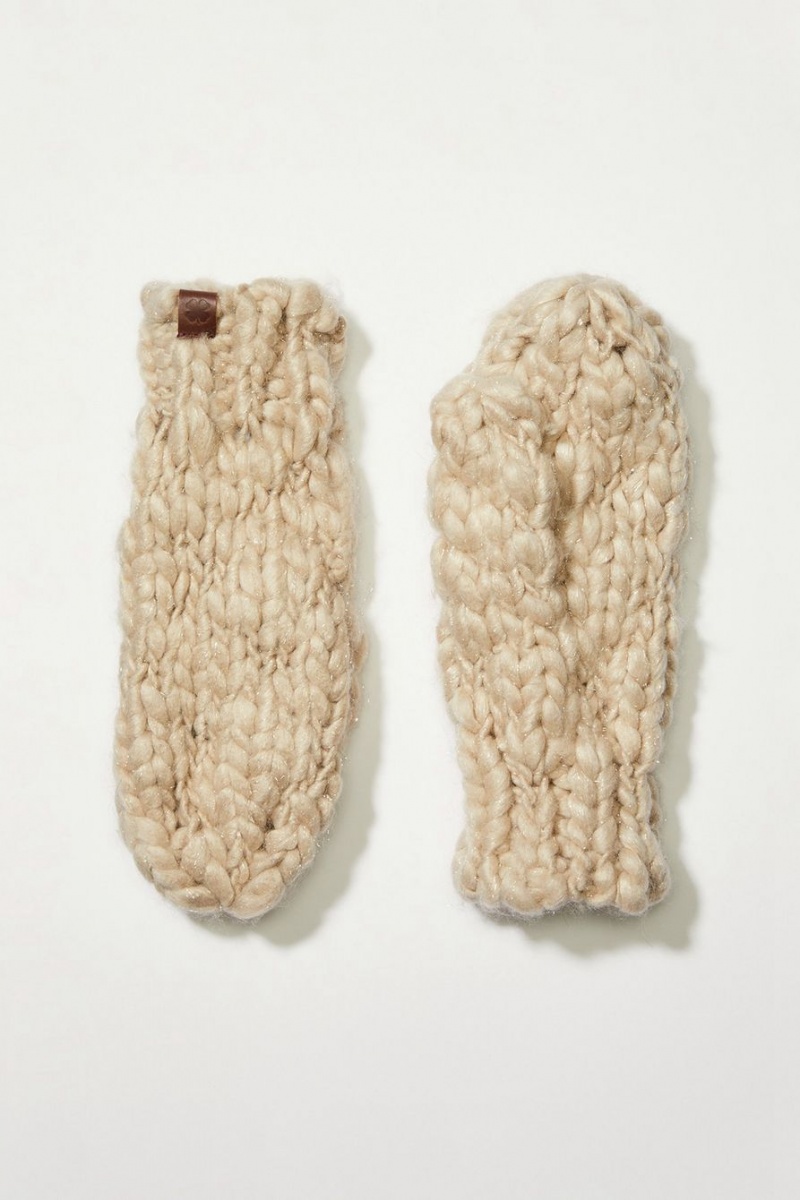 Lucky Brand Cozy Knit Women\'s Gloves Cream | South Africa-RCM689125