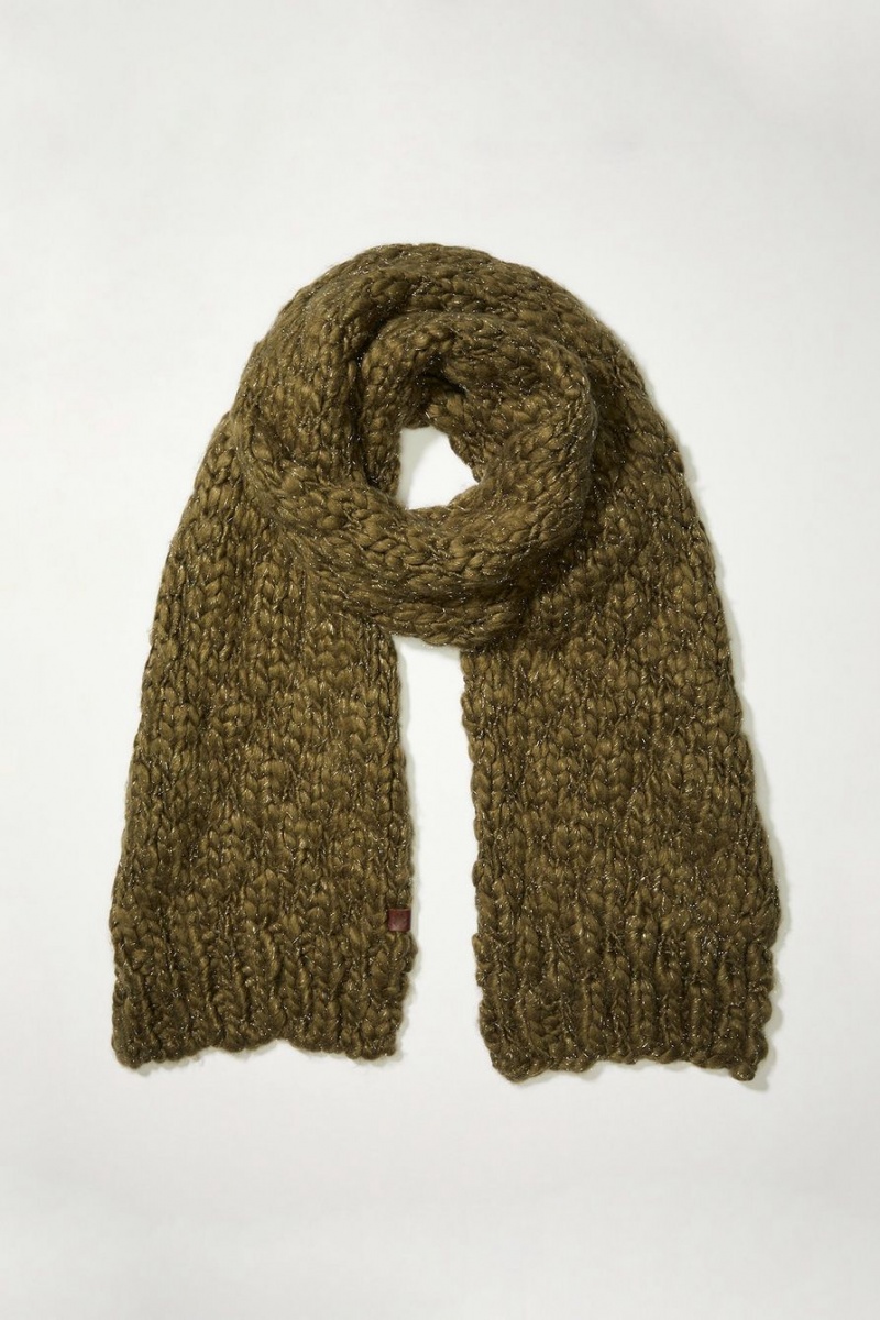 Lucky Brand Cozy Knit Women\'s Scarf Olive | South Africa-YMS594318