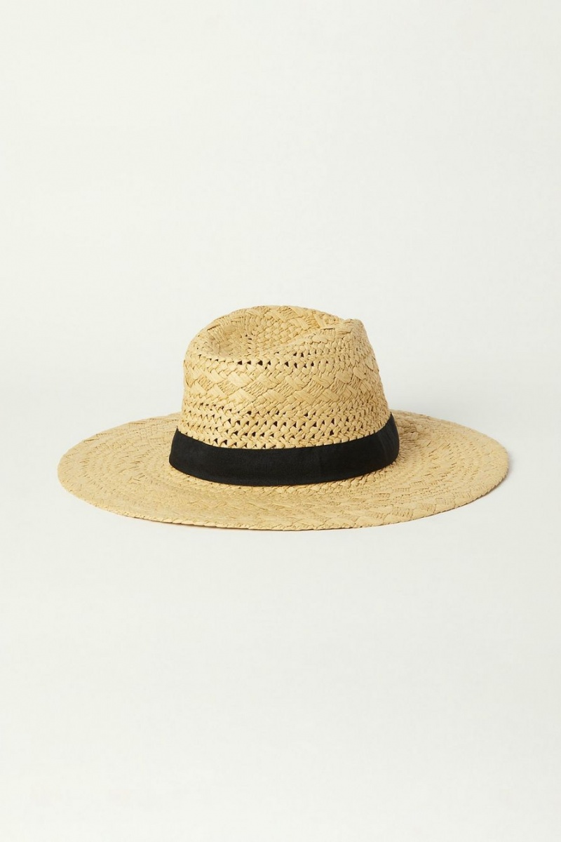 Lucky Brand Darling Woven Ribbon Ranger Women's Hat Light Brown | South Africa-OFB708216