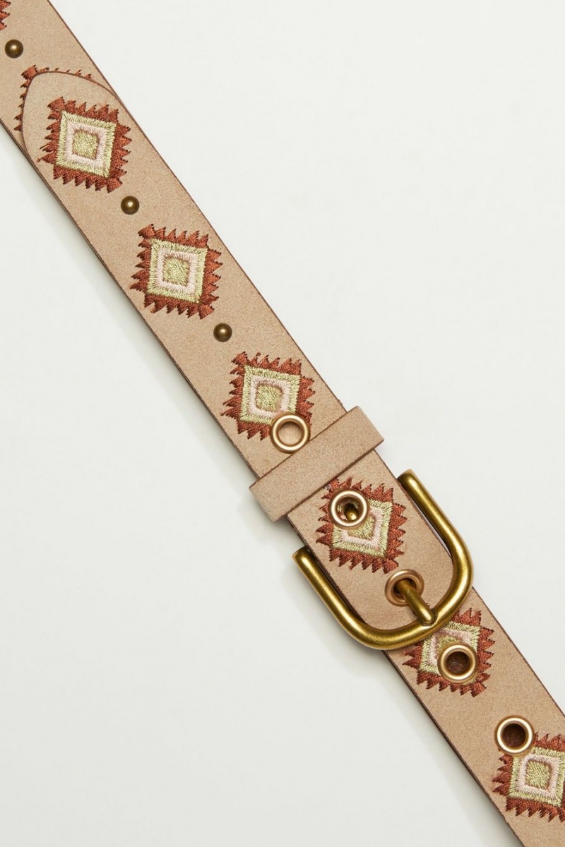 Lucky Brand Desert Embroidered Women's Belts Grey | South Africa-BOH194602