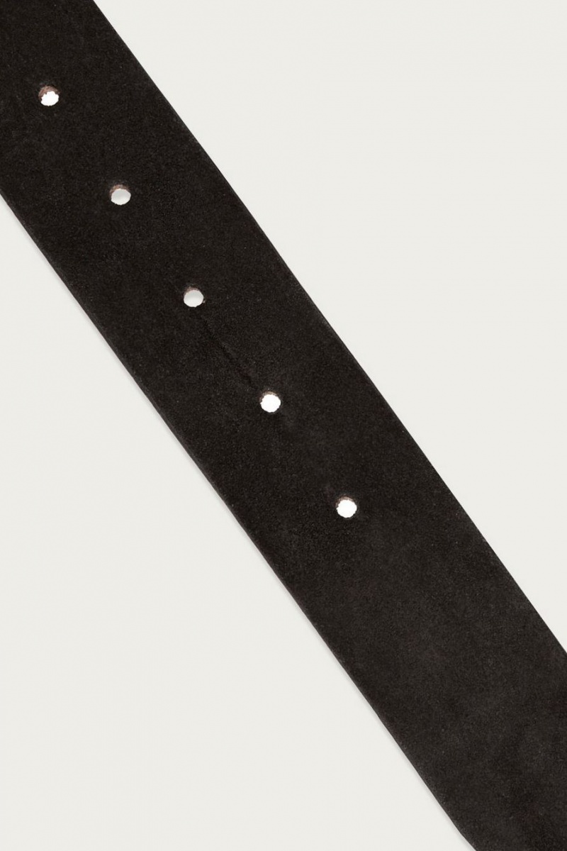 Lucky Brand Distressed Suede Leather Men's Belts Black | South Africa-IEA406852