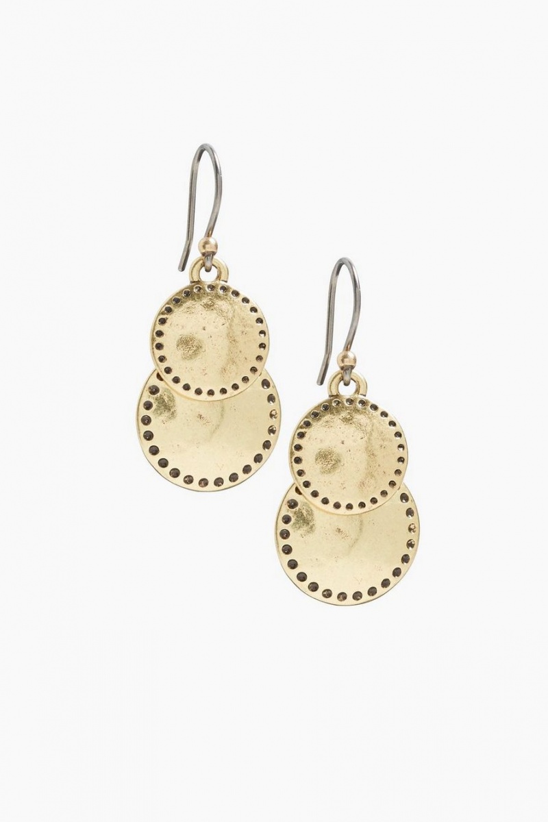 Lucky Brand Double Drop Women\'s Earrings Gold | South Africa-LDC604728