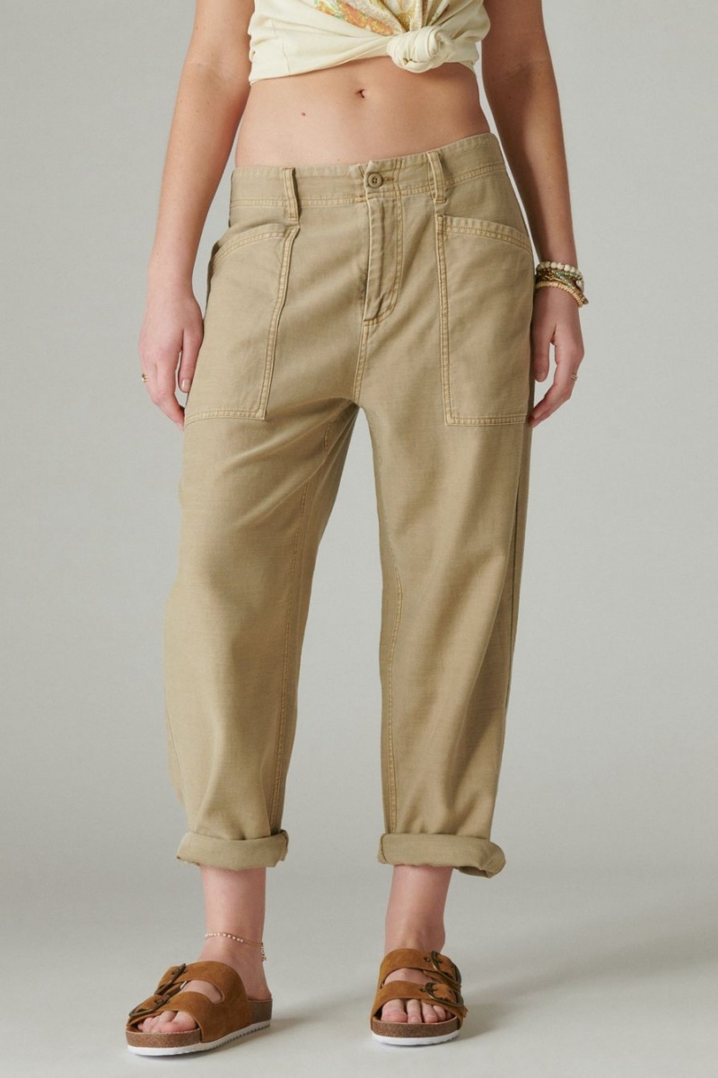 Lucky Brand Easy Pocket Utility Women\'s Pants Light Khaki | South Africa-RVE905138