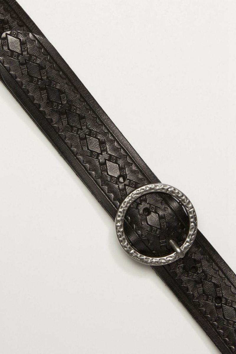 Lucky Brand Embossed Pattern Women's Belts Black | South Africa-VDA251670