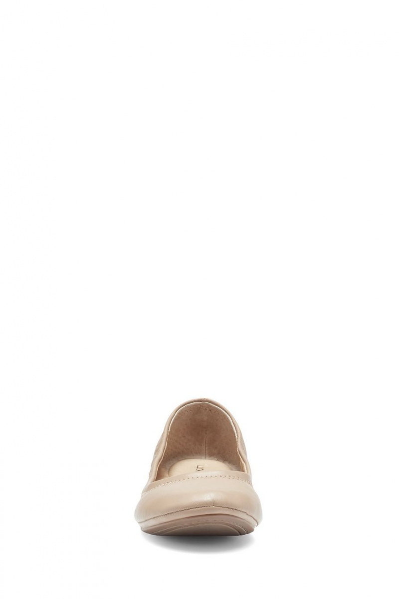 Lucky Brand Emmie Ballet Leather Women's Flats Beige | South Africa-VMQ615743