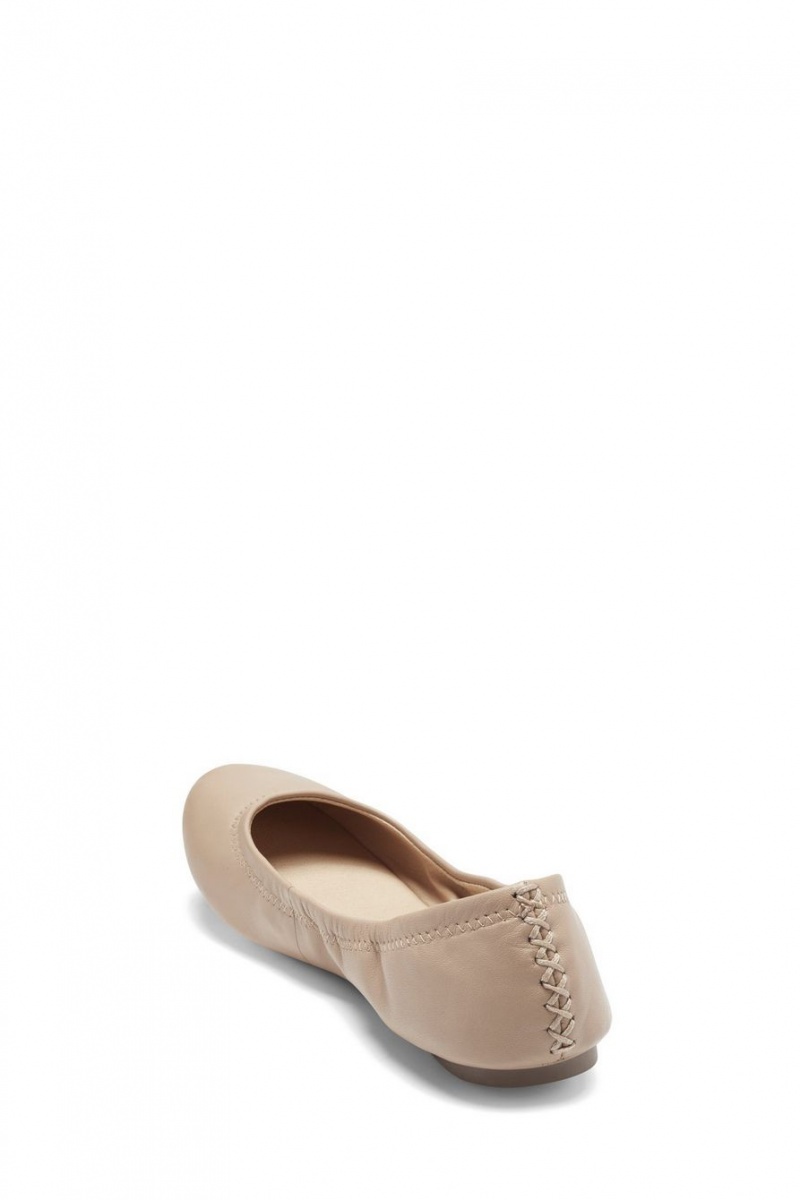 Lucky Brand Emmie Ballet Leather Women's Flats Beige | South Africa-VMQ615743