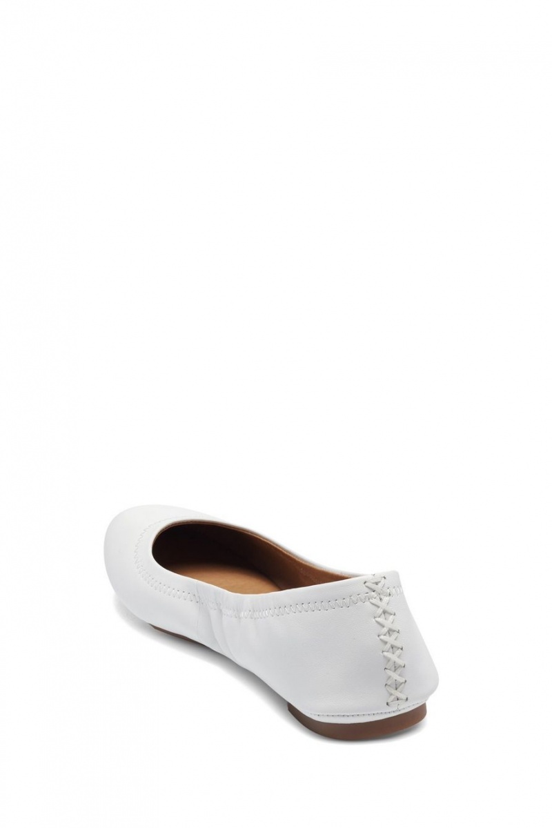 Lucky Brand Emmie Ballet Leather Women's Flats White / Beige | South Africa-RHI762031