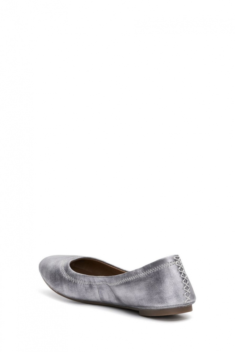 Lucky Brand Emmie Ballet Leather Women's Flats Grey | South Africa-DFV540796