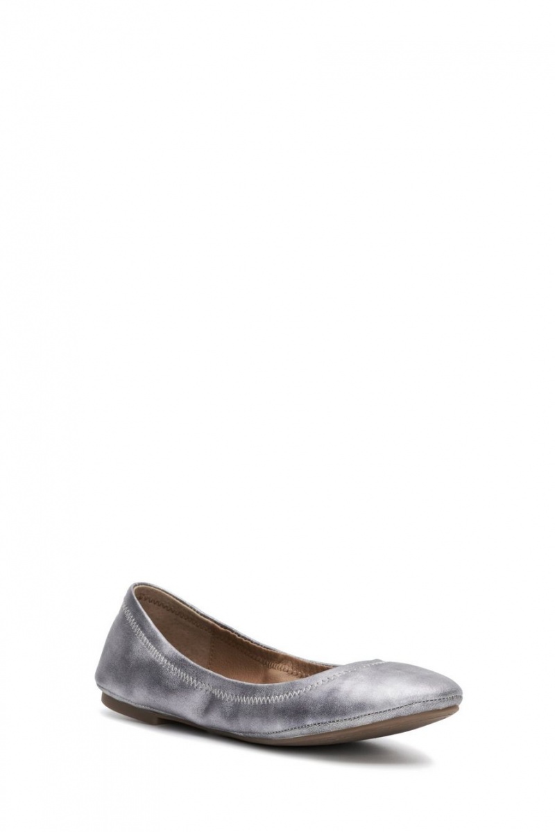 Lucky Brand Emmie Ballet Leather Women\'s Flats Grey | South Africa-DFV540796