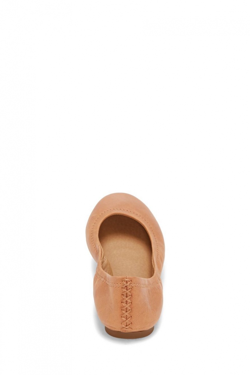 Lucky Brand Emmie Ballet Leather Women's Flats Brown | South Africa-KCQ071485