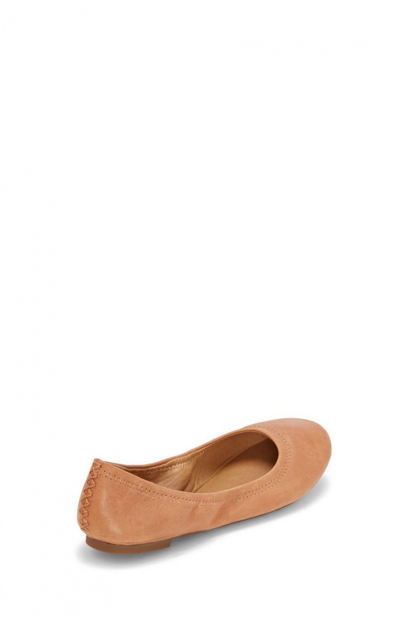 Lucky Brand Emmie Ballet Leather Women's Flats Brown | South Africa-KCQ071485