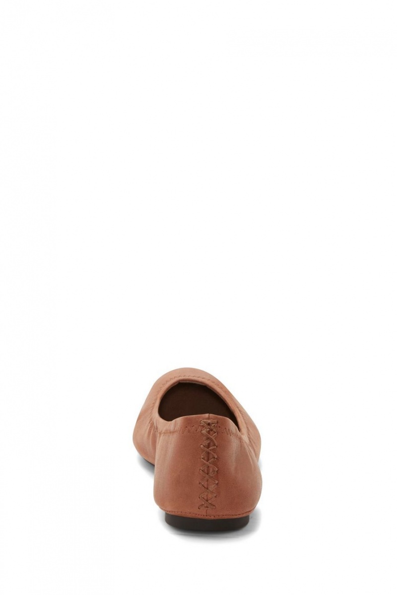 Lucky Brand Emmie Ballet Leather Women's Flats Brown | South Africa-YUD295361