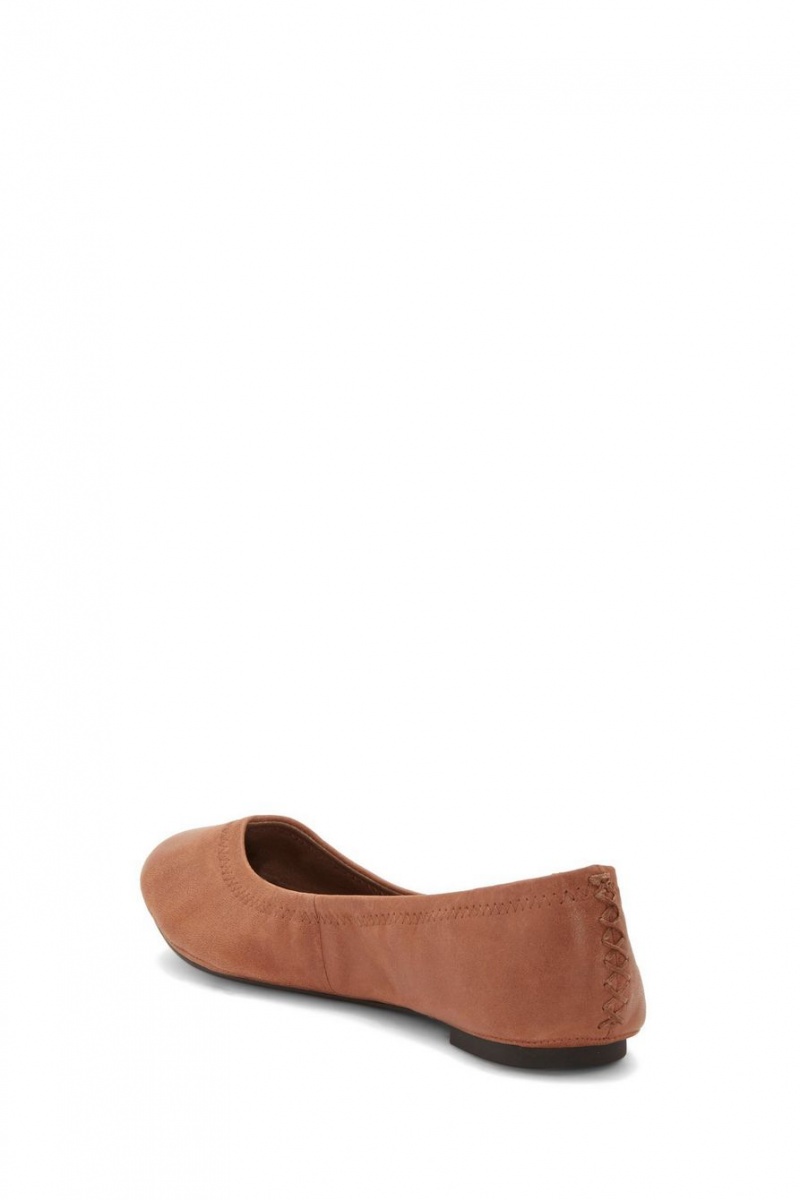 Lucky Brand Emmie Ballet Leather Women's Flats Brown | South Africa-YUD295361