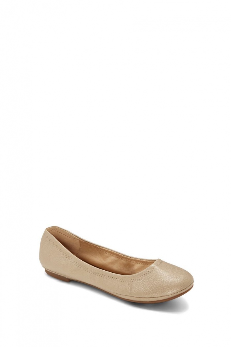 Lucky Brand Emmie Leather Women\'s Flats Gold | South Africa-QKT792184