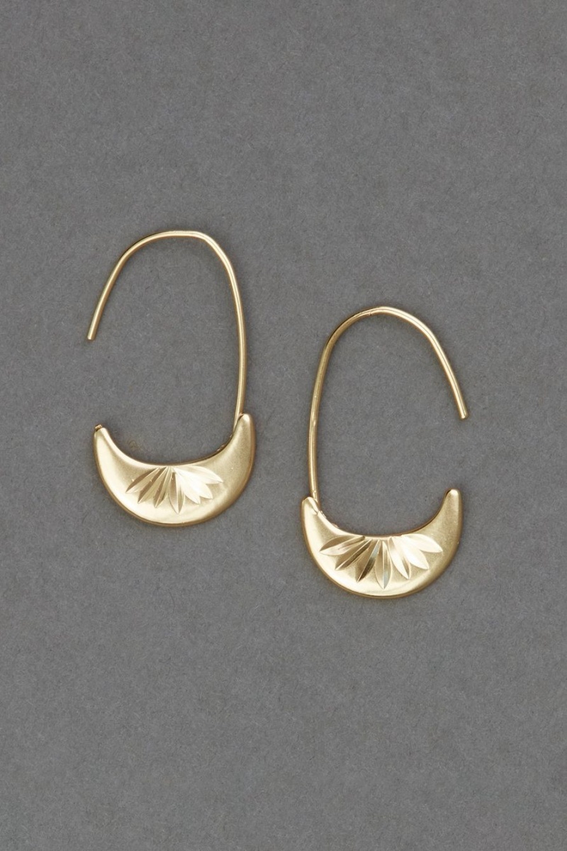 Lucky Brand Etch Threader Hoop Women\'s Earrings Gold | South Africa-AWZ452610