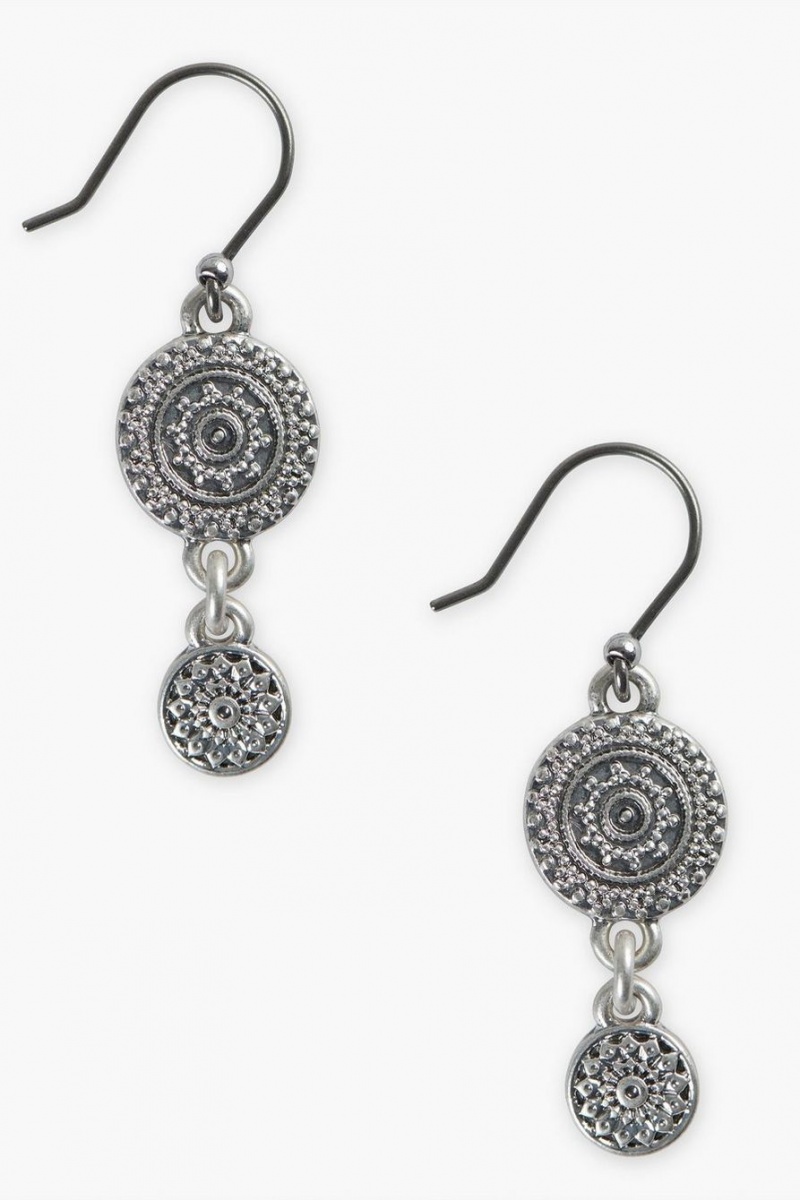 Lucky Brand Etched Drop Women\'s Earrings Silver | South Africa-FSR341865