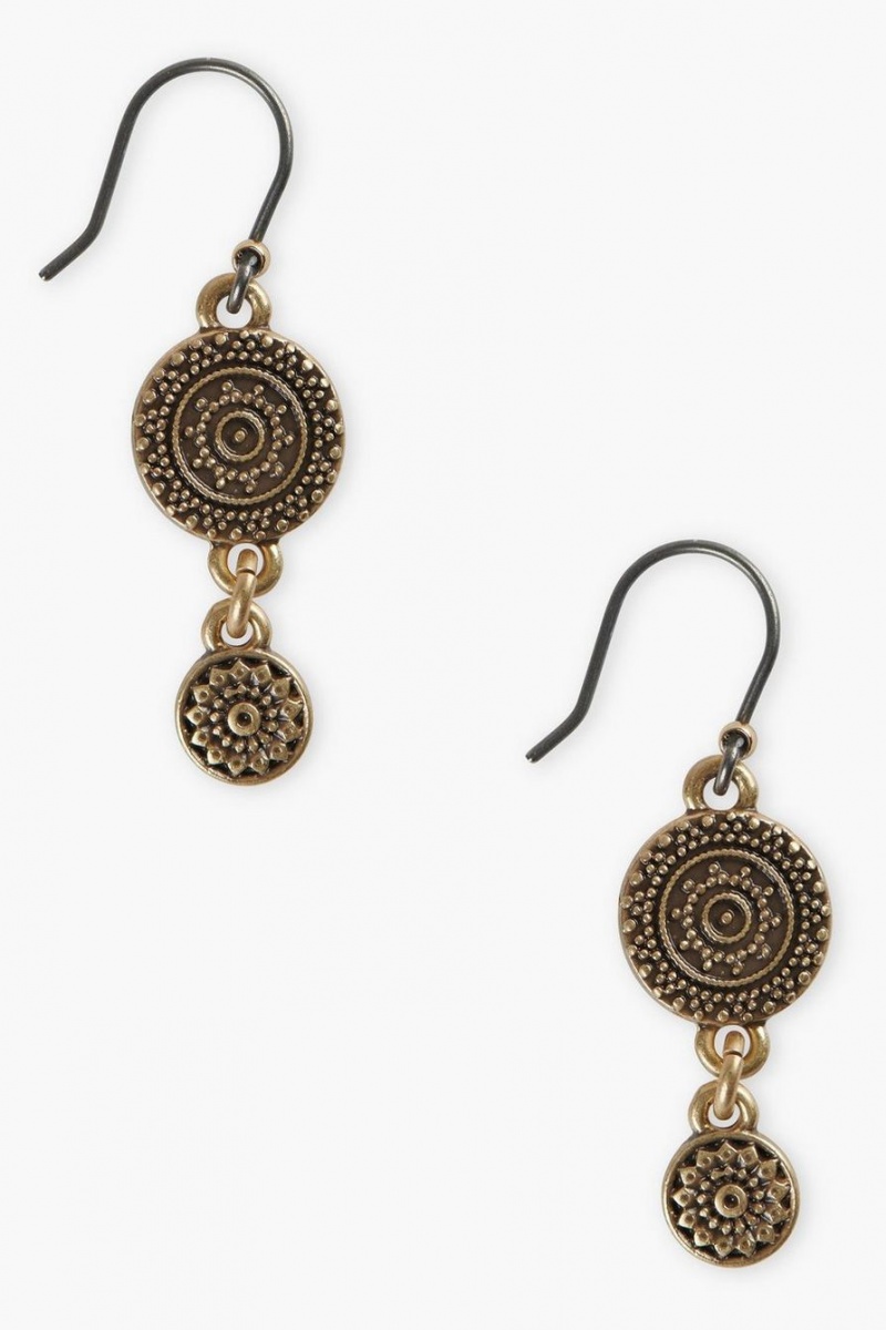 Lucky Brand Etched Drop Women\'s Earrings Gold | South Africa-LRC413056