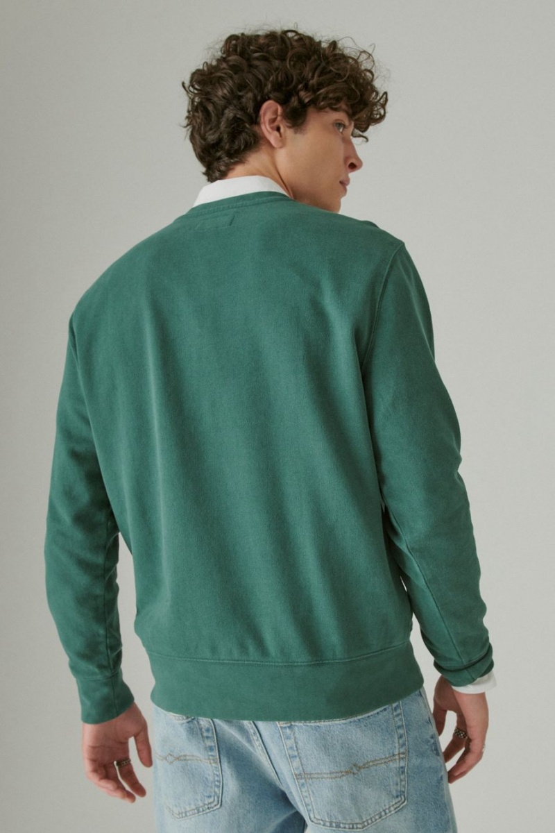 Lucky Brand Guinness Logo Crewneck Men's Pullover Deep Green | South Africa-IOP124087