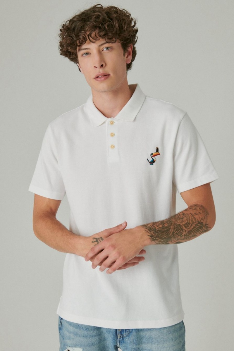 Lucky Brand Guinness Men\'s Polo White | South Africa-IKN510798