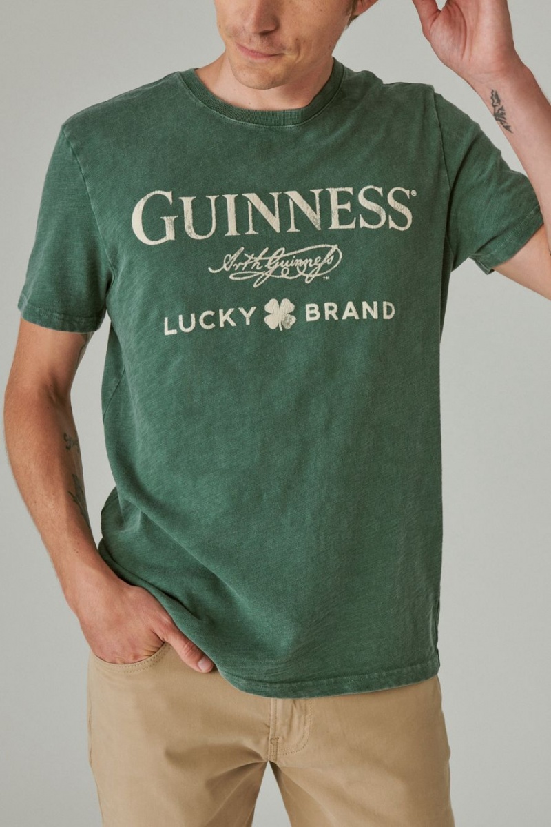 Lucky Brand Guinness Men's T-Shirts Green | South Africa-VHR346109