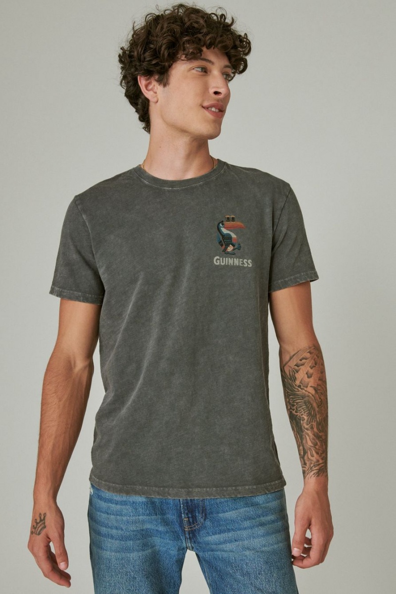 Lucky Brand Guinness Toucan Men's T-Shirts Dark Grey | South Africa-IEG126754