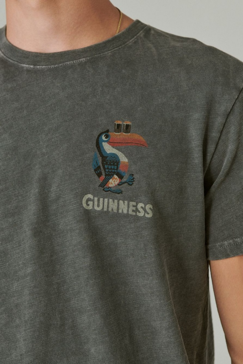 Lucky Brand Guinness Toucan Men's T-Shirts Dark Grey | South Africa-IEG126754