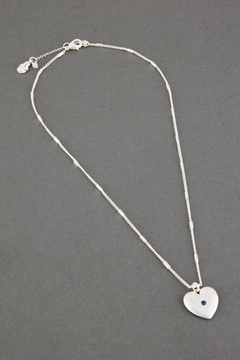 Lucky Brand Heart Pave Pendant Women\'s Necklace Silver | South Africa-CXB371624