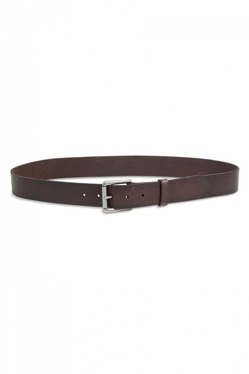 Lucky Brand Highland Leather Men\'s Belts Chocolate | South Africa-LGQ281345