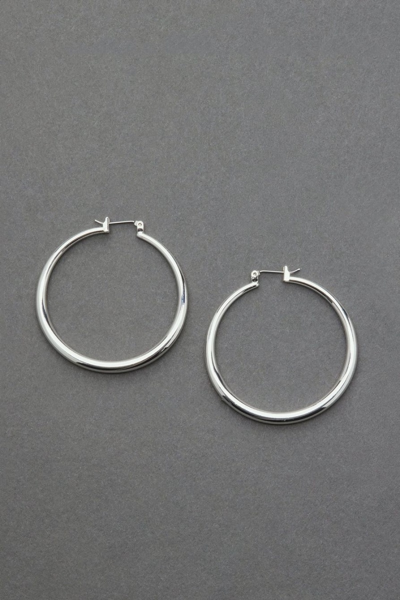 Lucky Brand Hoop Women\'s Earrings Silver | South Africa-GCH508234