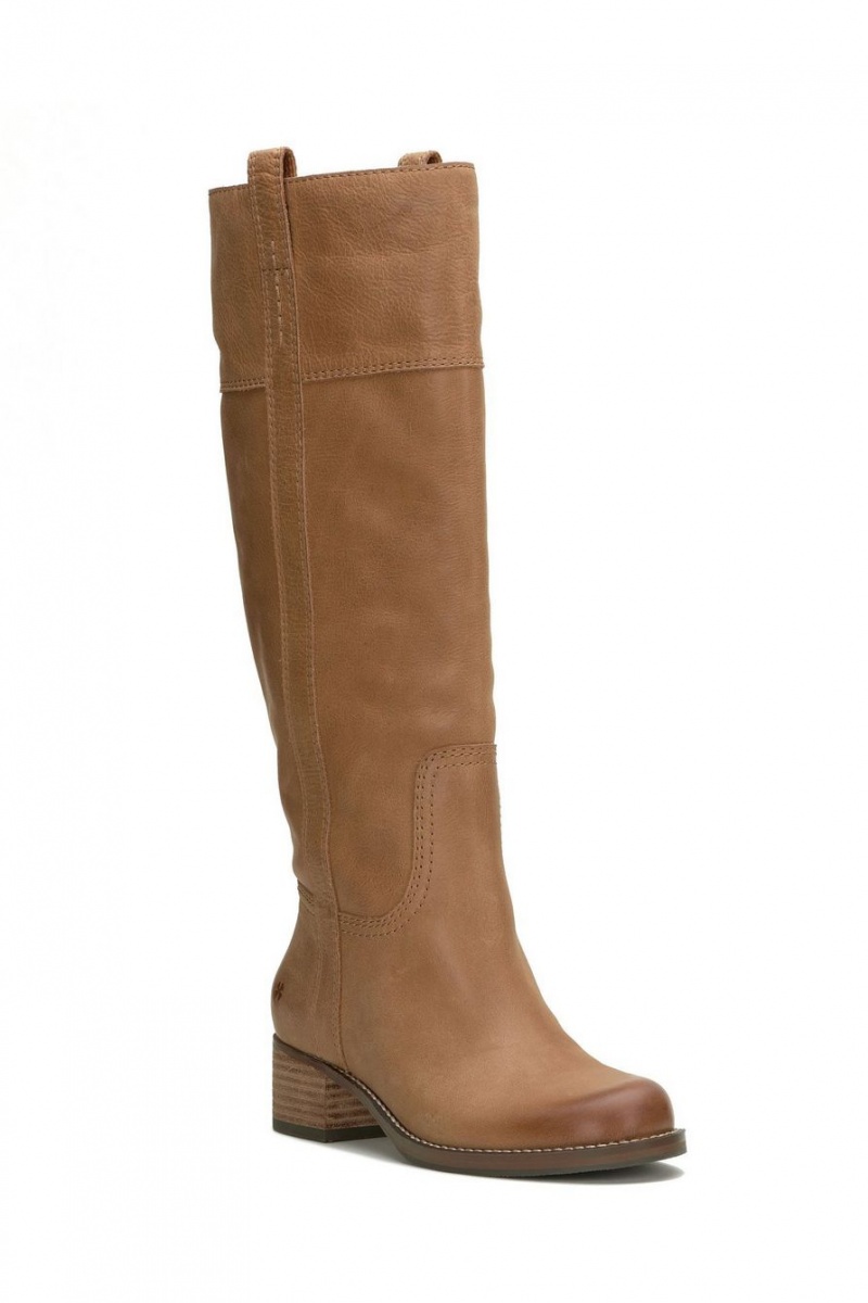 Lucky Brand Hybiscus Leather Women\'s Knee High Boots Light Brown | South Africa-LDV302518