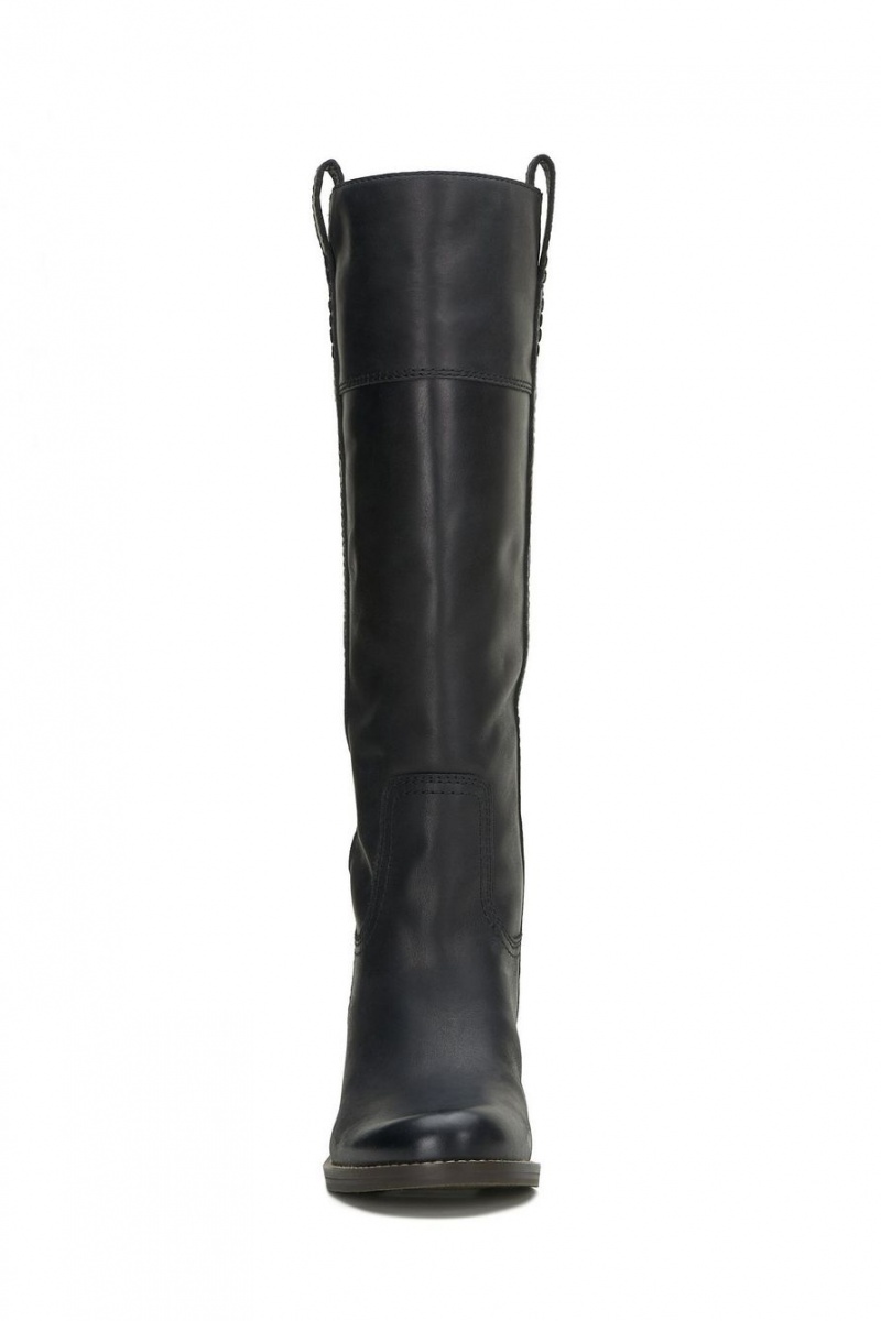 Lucky Brand Hybiscus Leather Women's Knee High Boots Black | South Africa-FEU180463